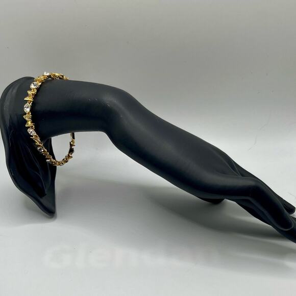 MOM gold tone and rhinestone bracelet - Picture 3 of 7